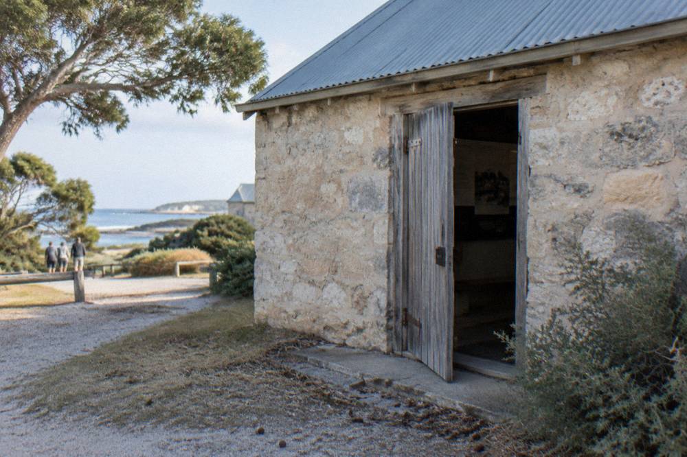 The Thomson Bay settlement waterfront on Rottnest Island with heritage buildings