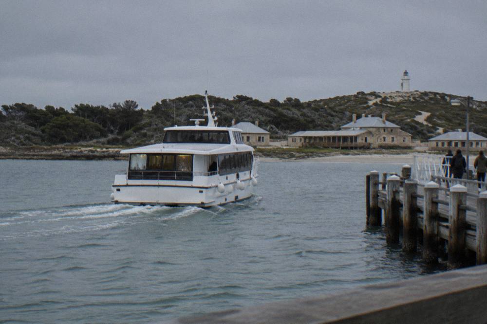 Passenger ferry approaching the main jetty at Thomson Bay on Rottnest Island